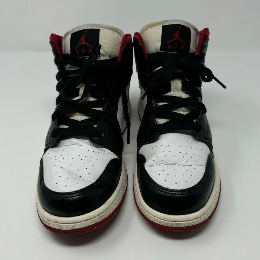 Nike Air Jordan 1 Mid GS‎ White/Gym Red DJ4695-122 Youth Size 7Y